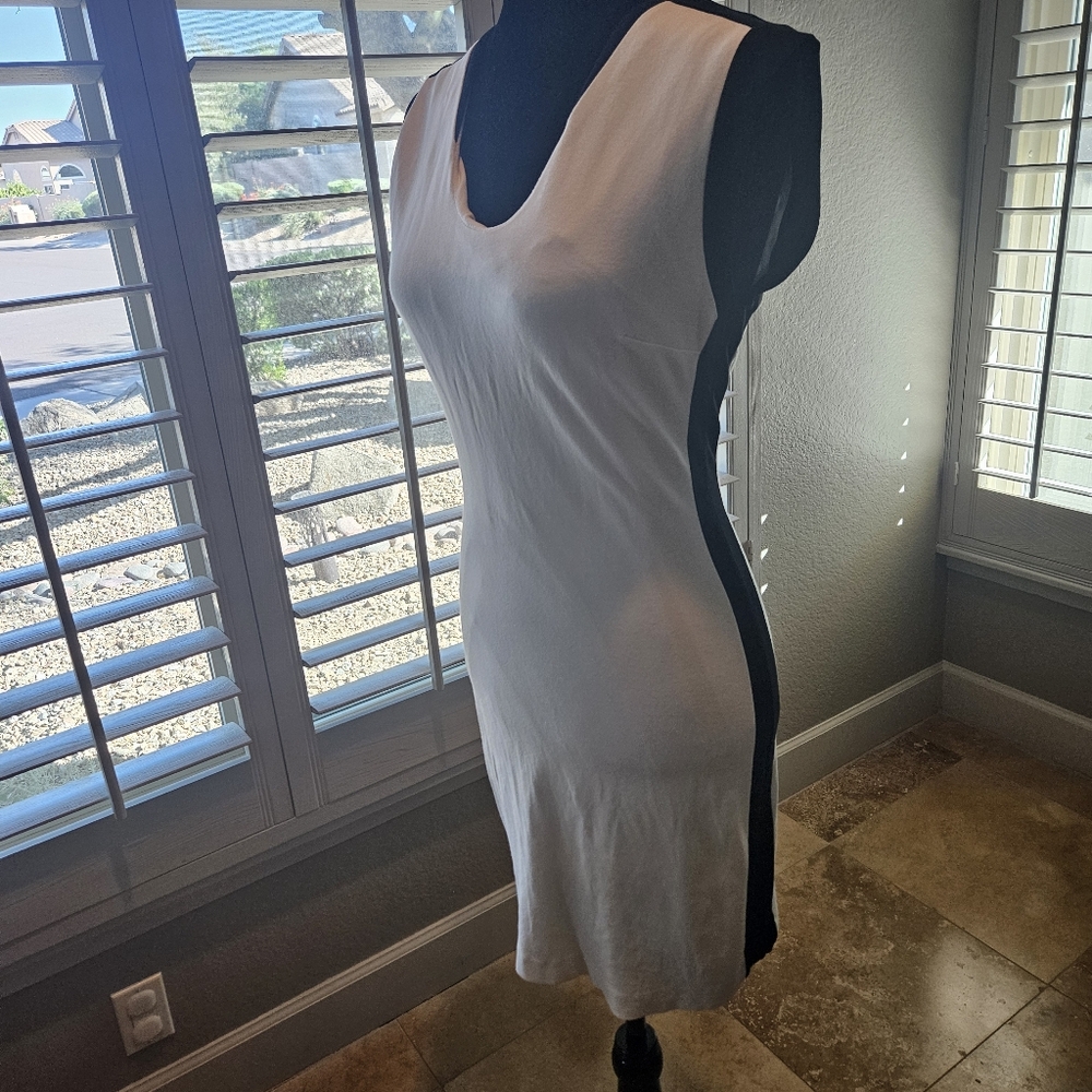 Mango Black And White Midi Dress